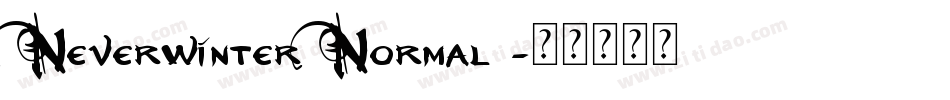 Neverwinter Normal字体转换